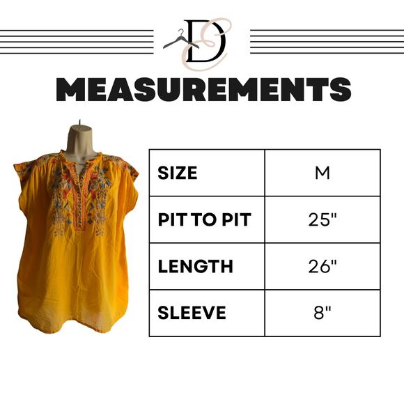 Johnny Was Biya Sleeveless Embroidered Tunic M Yellow Boho - Picture 9 of 12